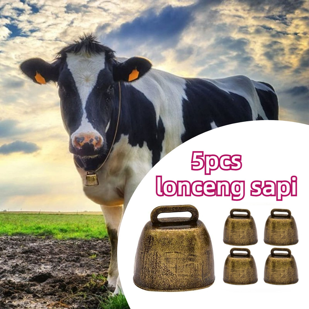 Lonceng Sapi Kuno Bunyi Keras Kalung Sapi Bunyi Kambing Klontongan Lonceng Keras Kuningan -1/3pcs