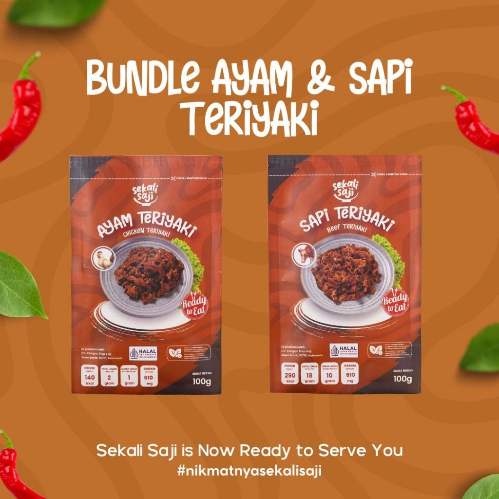 

SEKALI SAJI - Bundling Teriyaki Paket 2 Lauk Instant 100gr Makanan Siap Saji Lauk Pauk Mateng Halal