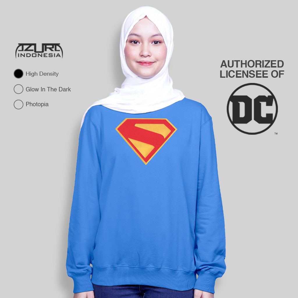 Azura Crewneck DC Comics Superman 2025 Logo Motif Hexagon Colour Royal Blue