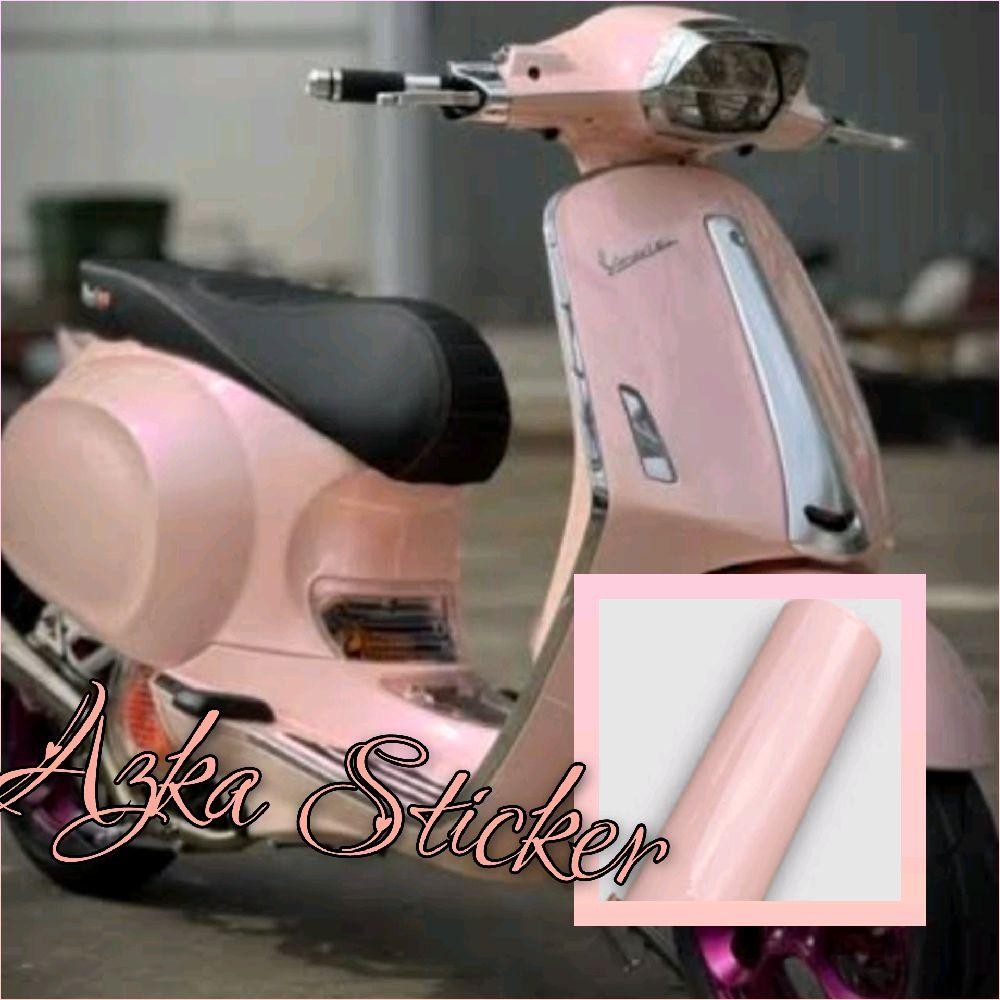 Stiker skotlet motor pink pastel setiker sekotlet motor baby pink pink rose gold glossy