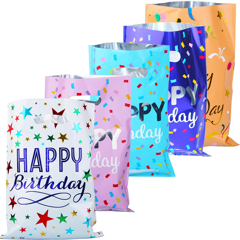 

10/20/30pcs Birthday Party Gift Aluminum Wedding Candy Plastic Snack Bags Gift Packaging Holiday Return Bags