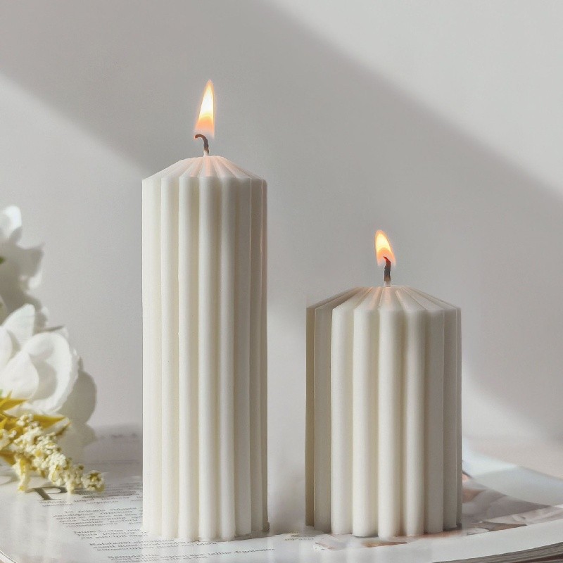 

3D Candle Soap Mold Geometric Pointed Striped Cylinder Silicone DIY Handmade Aromatherapy Gypsum Gift Decoration Molds Supplies