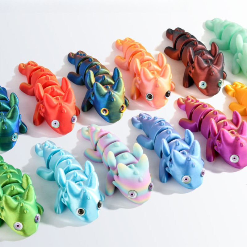 3D Printing Giant Salamander Figures Multi-joint Movable Simulation Eyes for Home Accessories Kids G
