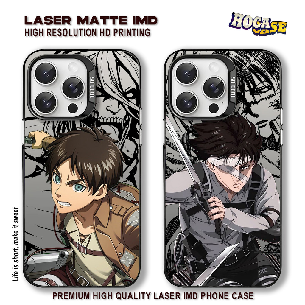 Case Attack On Titan HC612 IMD Redmi Note 14 13 12 11 10 9 9A 9C 10A 10C Premium Matte Black Casing 