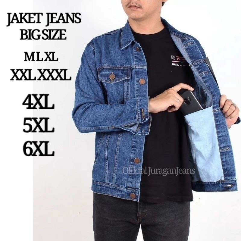 terbaru grs.co ready jaket jeans denim jumbo big size m l xl xxl xxxl 4xl 5xl 6xl pria cowok premium