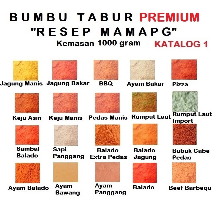 

1000 Gr 1 Kg Bumbu Tabur Premium Bubuk Tabur Bumbu Keripik Kentang Lidi Ayam Makaroni Jamur Tahu Penyedap Rasa