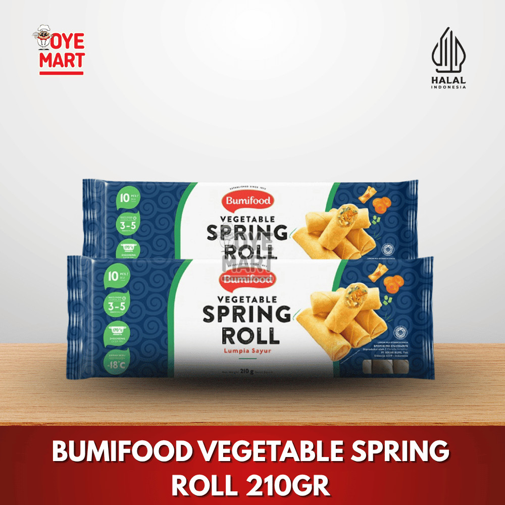 

BUMIFOOD VEGETABLE SPRING ROLL 210GR ISI 10 PCS / LUMPIA SAYUR