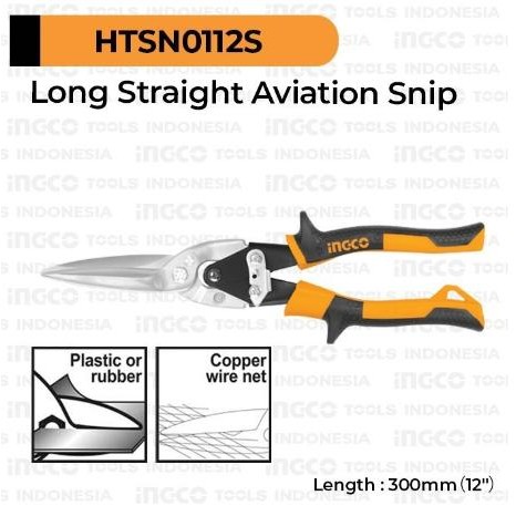 

Gunting Seng Baja Ringan Holo Long Aviation Snip 12 Inch INGCO HTSN011
