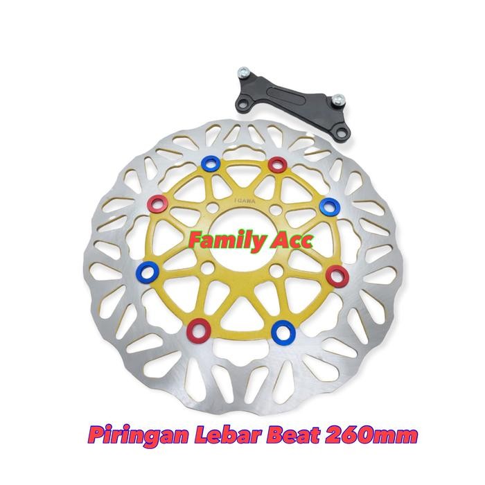 Piringan Cakram Depan Igawa Copy PSM Lebar 260MM + Breket Motor Beat - Beat Pro1, 260