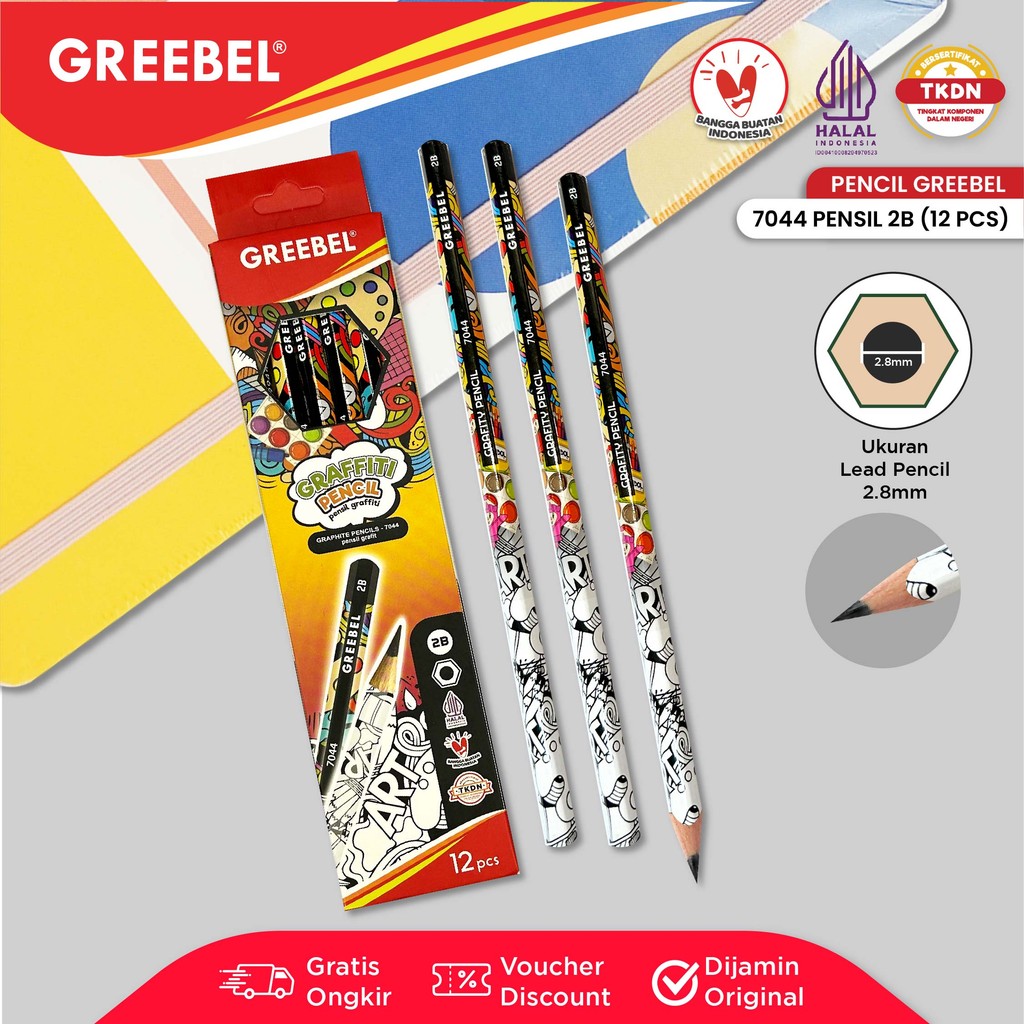 

GREEBEL Pensil 2B Grafiti / Pensil 2B 7044 12Pcs/Box