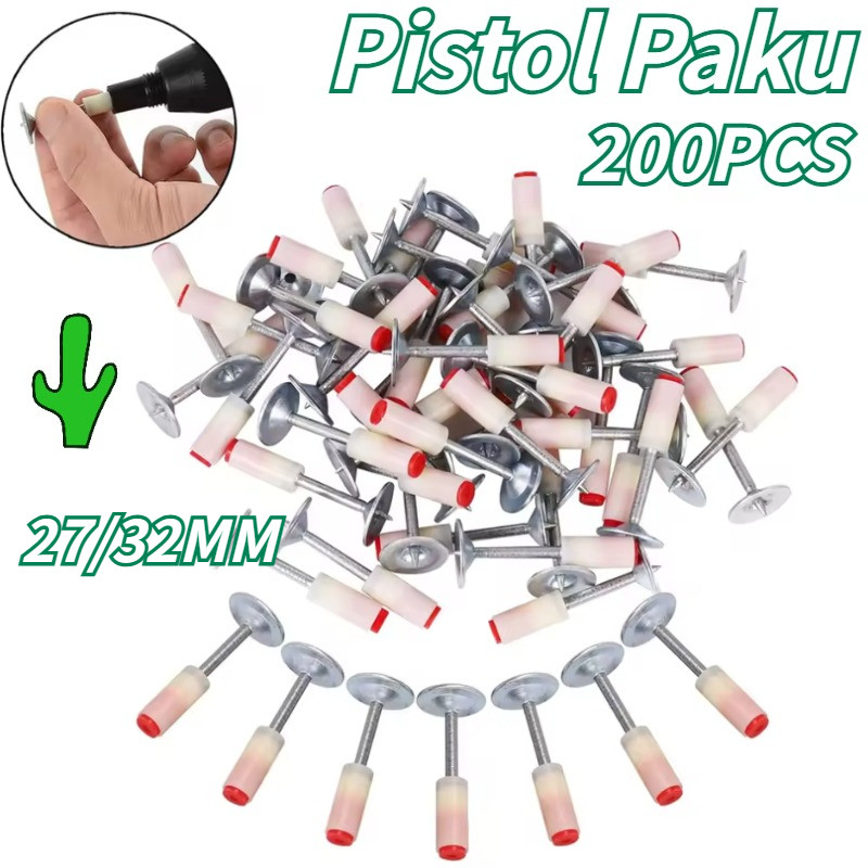 200pcs Paku Beton Tembak Universal Paku Beton Isi Ulang Paku Tembak Utk Paku Tembak Manual Ramset Pa