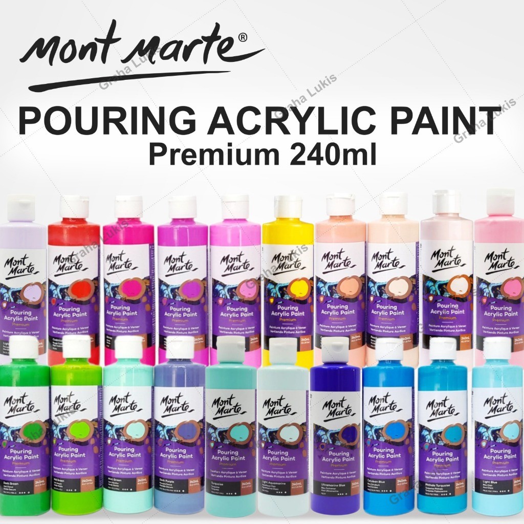 

Mont Marte Pouring Acrylic Paint 240ml Varian Warna Warni