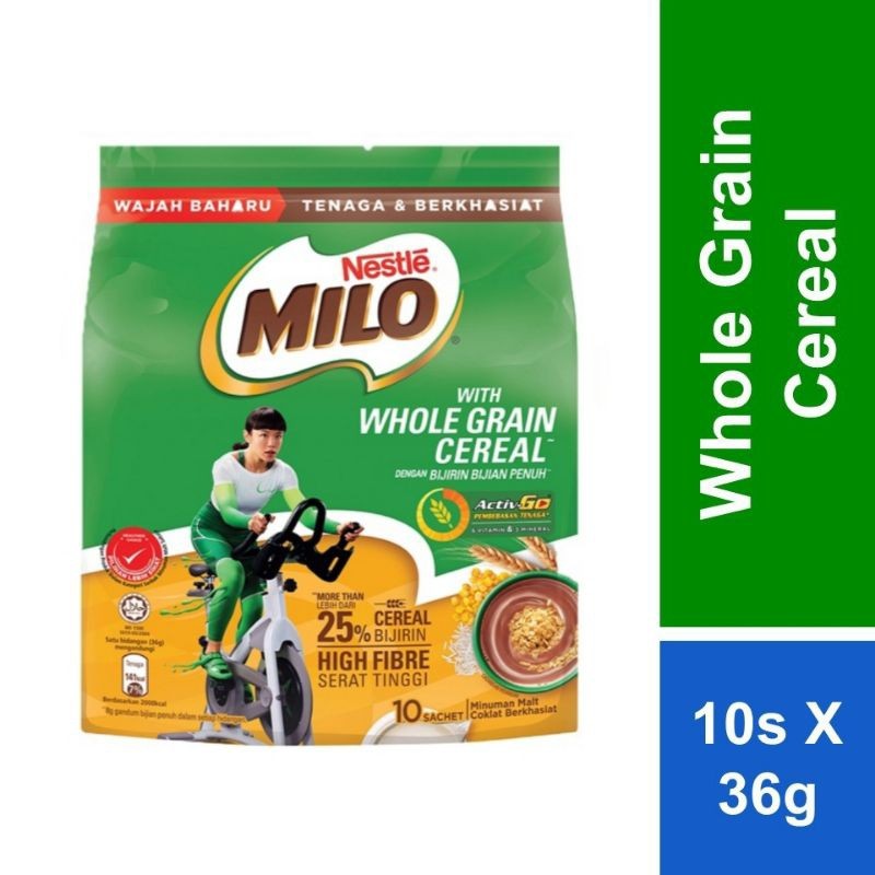 

New NESTLE MILO Activ-Go Whole Grain Sereal Import (36g x 10 sachet)Premium