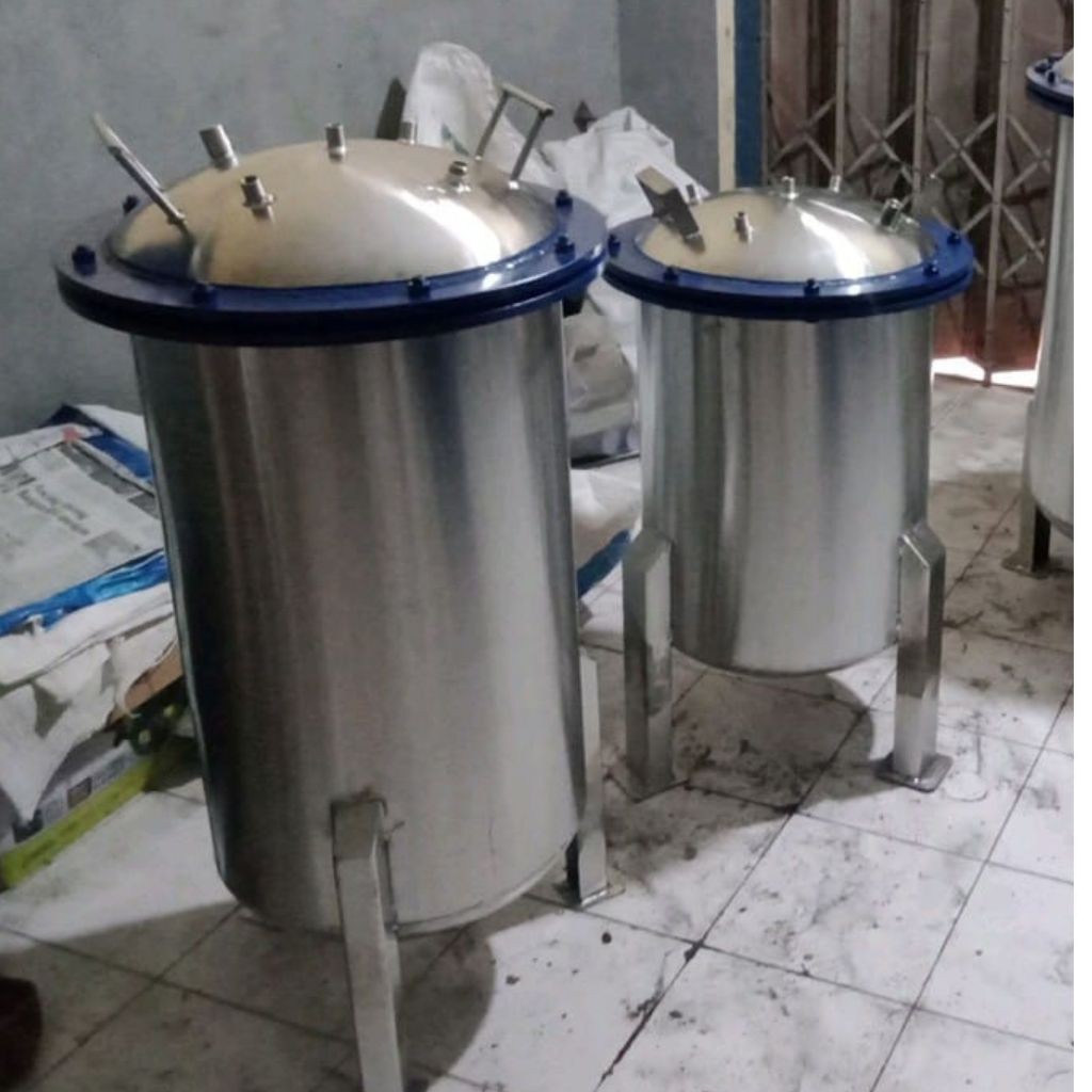 Autoclave Presto Sterilisasi Bibit Jamur Kapasitas Isi 40 Botol Bahan Stainlees Steel
