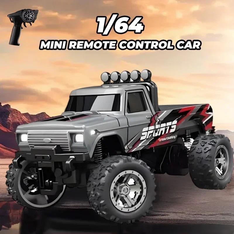 1:64 RC Buggy Bigfoot High-speed Mini RC Car Alloy Appearance Cool Lights Shock Absorption Children'