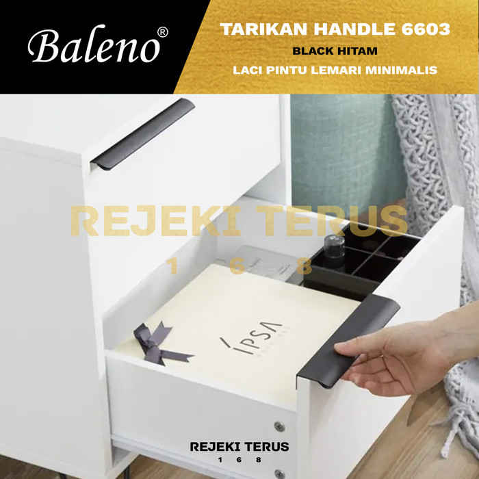 Tarikan 6603-128 BLACK Hitam Handle Laci Pintu Lemari Minimalis Dapur