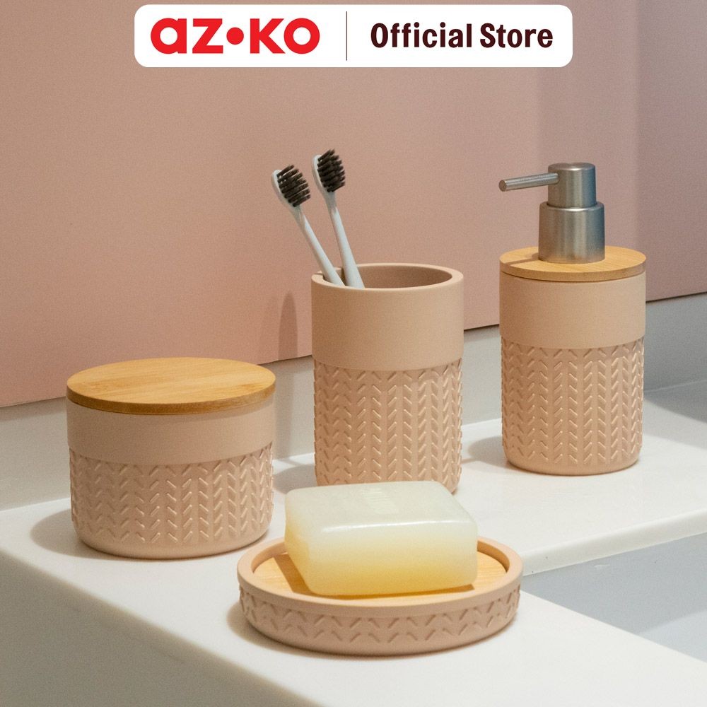AZKO Stora Diamond Stoples Kapas Polyresin - Pink Cotton Box Wadah Tempat Simpan Kapas Perlengkapan 