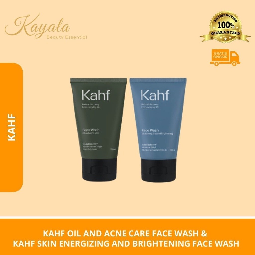 KAHF FACE WASH 100 ML - KAHF OIL AND ACNE CARE FACE WASH - KAHF SKIN ENERGIZING AND BRIGHTENING FACE