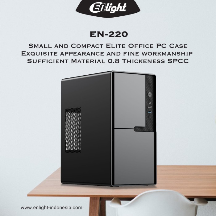 Casing PC Office  ENLIGHT EN-220 EN220 M-Atx Include PSU Enlight 300W
