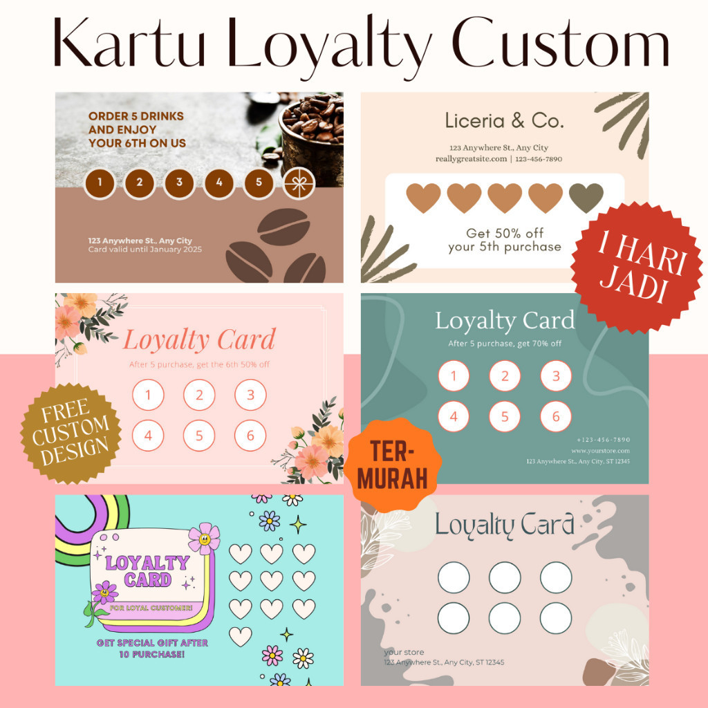 Kartu loyalty custom, kartu member custom, cetak kartu member custom, kartu loyalty, loyalty card
