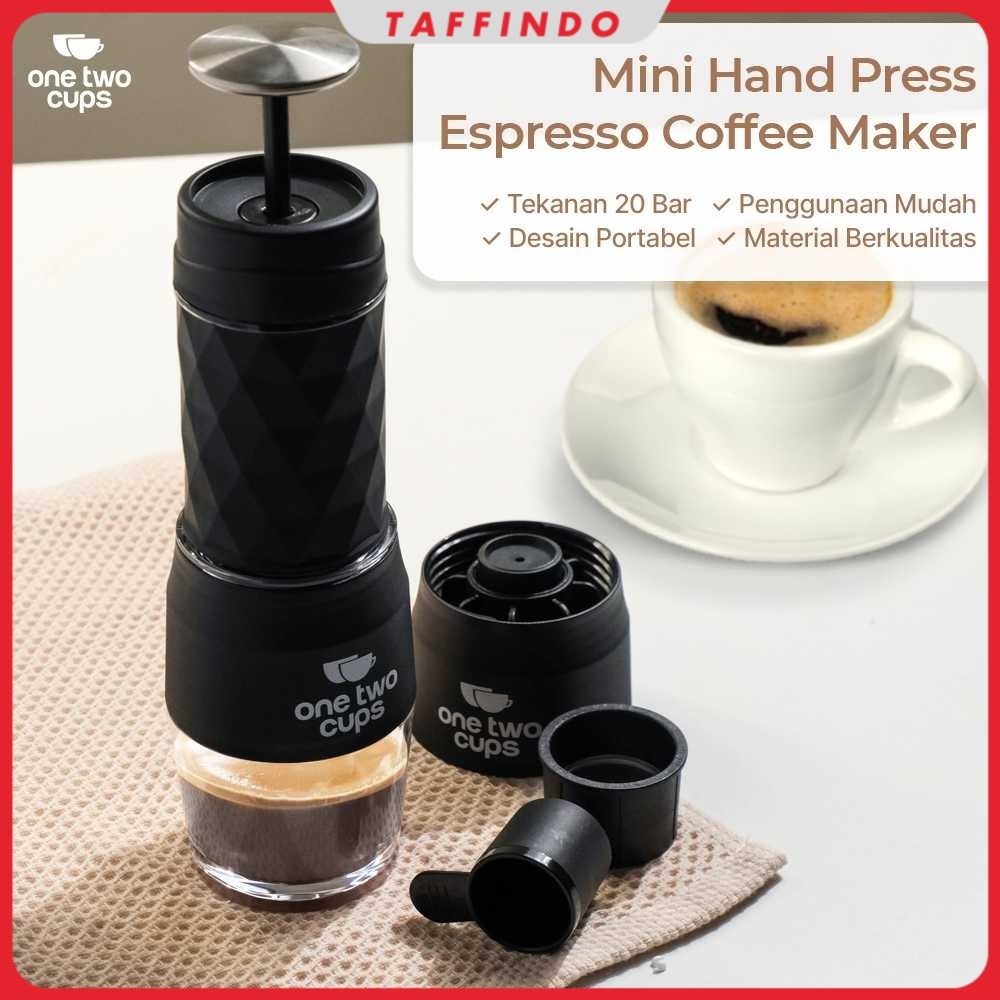 One Two Cups Hand Press Mini Espresso Coffee Maker 3in1 20 Bar 120ml - HS-8439