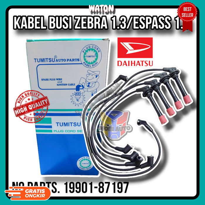 (AM) Kabel Busi Set Mobil Daihatsu Zebra 1.3/ Espass 1.3/ Taruna/ Feroza