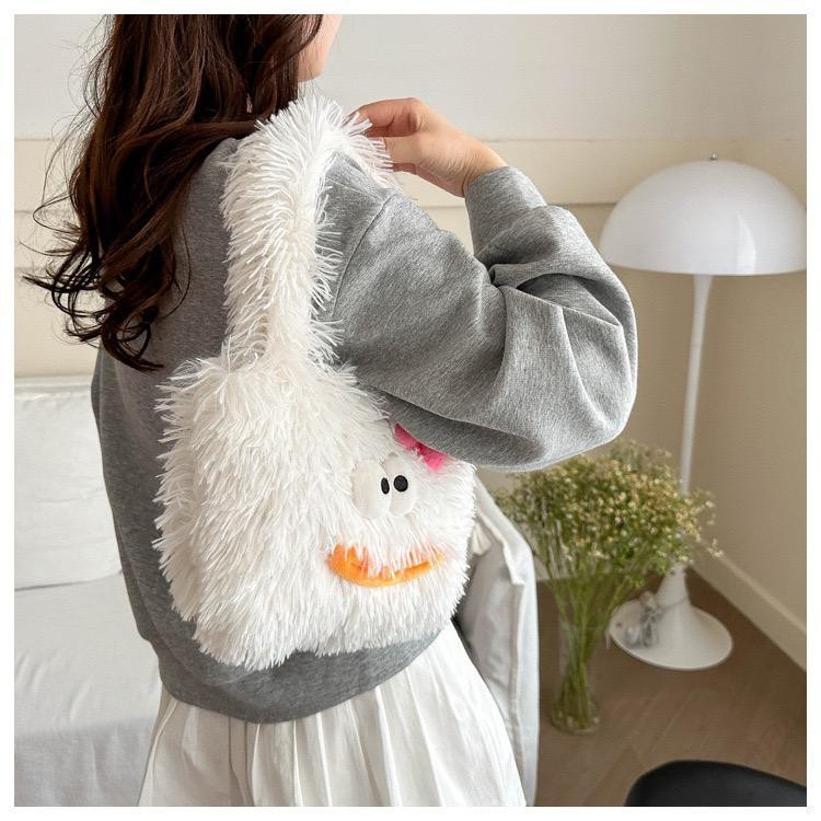 (TERBARU) TAS SELEMPANG CEWEK MONSTER BERBULU LUCU - TAS JINJING BULU LUCU DAN GEMAS TAS WANITA