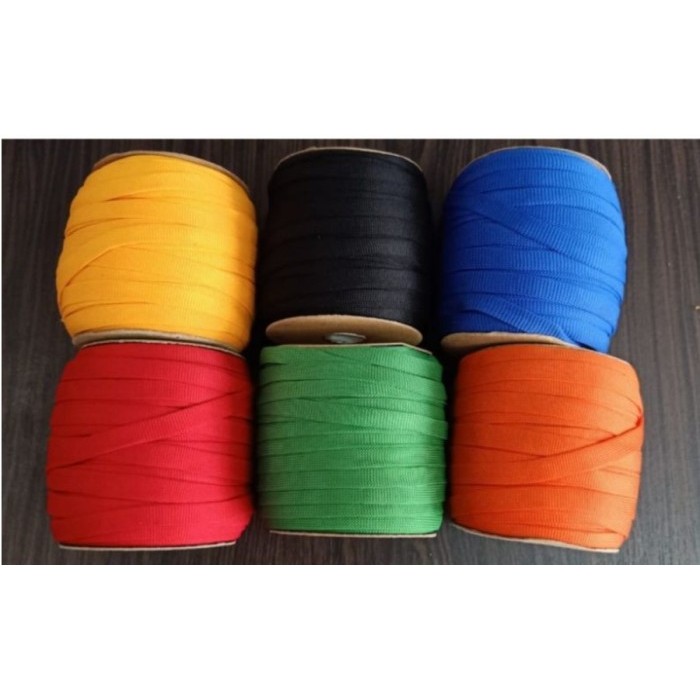 ⇯New Trend⇯ ~ Best Quality [45m] tali id card rajut / tali sepatu 1cm / roll / tali sepatu roll - Pu
