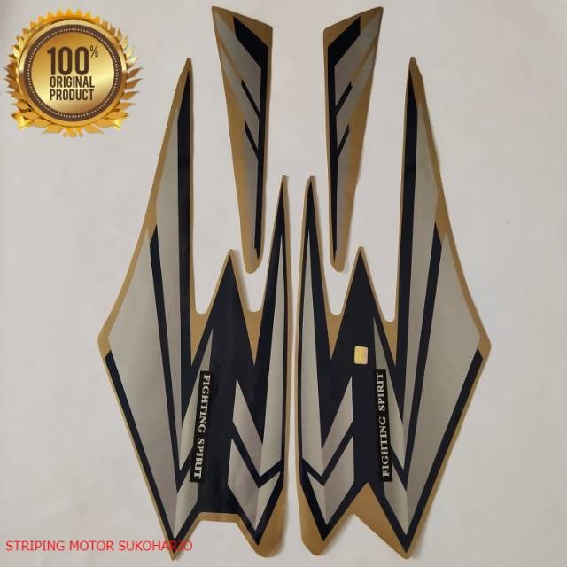 (ORI) striping list body stiker yamaha rx king tahun 2002 full set gold kualitas original
