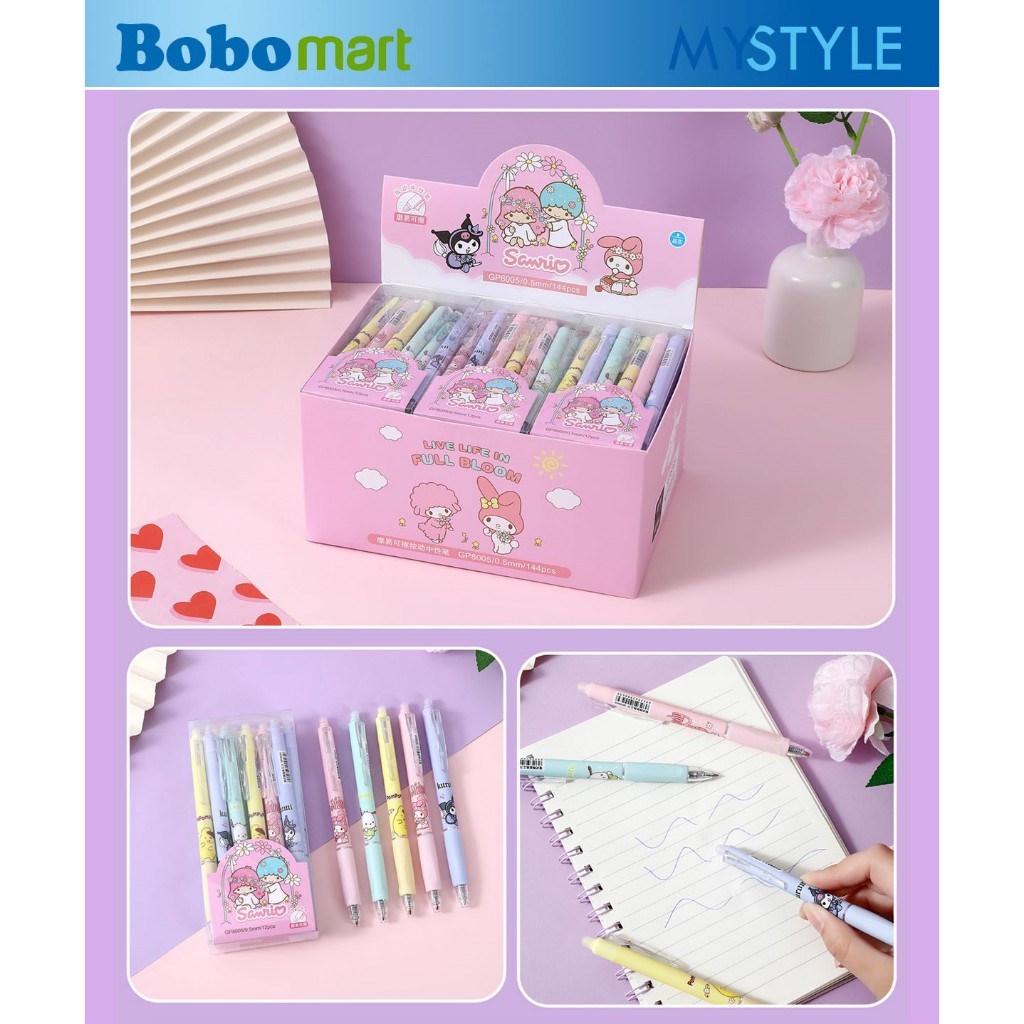 

BOBOMARTS JAKARTA PULPEN HAPUS SEKOLAH ANAK 1 PACK (12 PCS) PEN JINBO KAPCAT PEN GEL 0.5MM HITAM PULPEN GEL MEKANIK MOTIF KARAKTER KARTUN MURAH