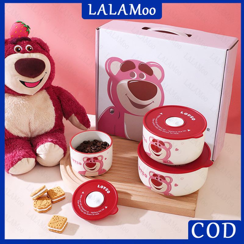 LOTSO Mangkok Set Keramik 3pc Kitchenware Mickey Big Ceramic Bowl Mangkok Keramik Ceramic Bowl Lid w