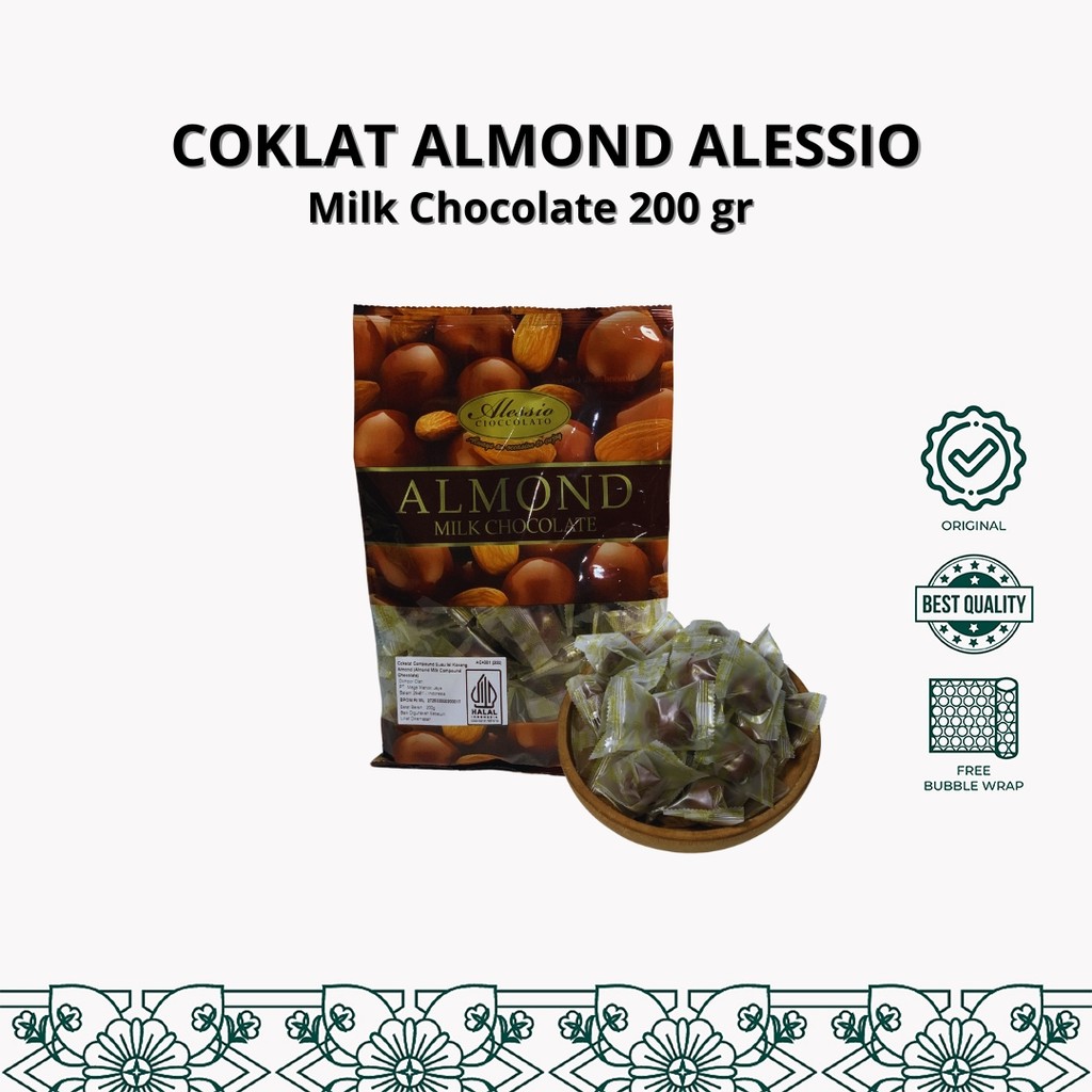 

COKELAT ALMOND ALLESSIO KEMASAN 200GR PREMIUM