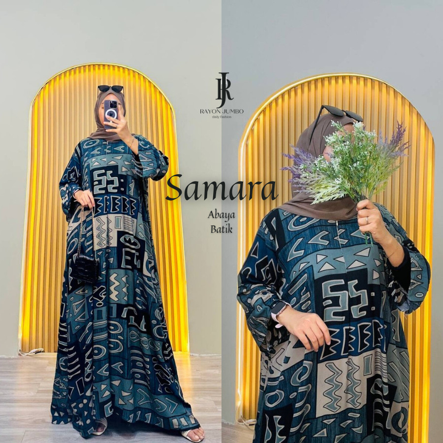 Abaya Samara Jumbo LD 130 Rayon Premium Resleting Depan - Abaya Mewah Elegan Kondangan Pengajian