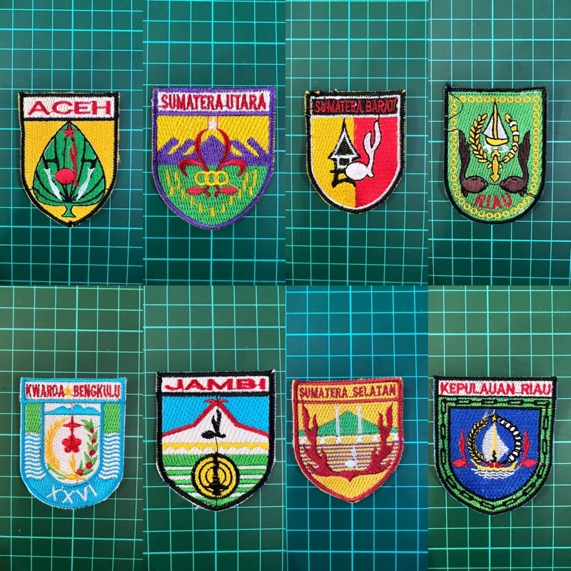 Bordir Logo Lambang Logo Bordir KWARDA Pramuka ( Sumatera Utara SUMUT , Sumatera Barat SUMBAR , Jamb