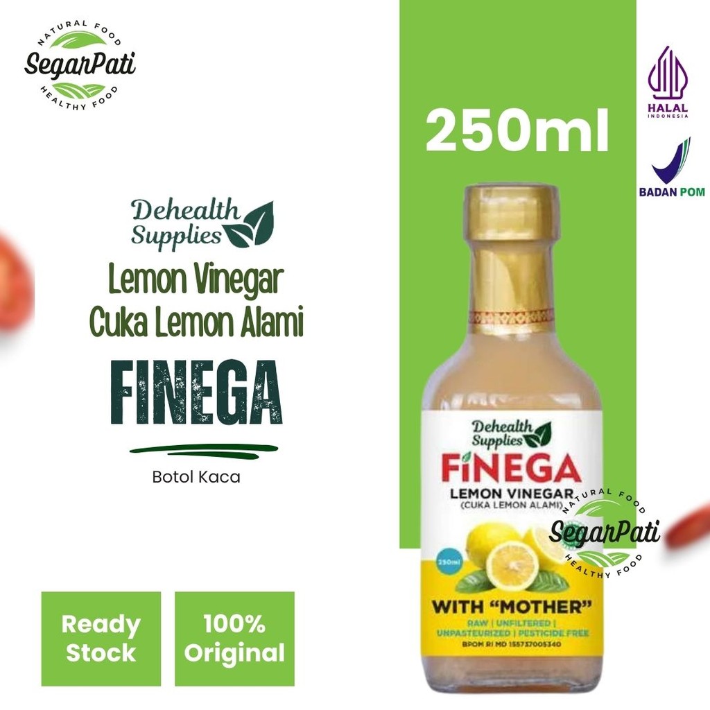 

Finega DeHealth Lemon Vinegar/ Cuka Lemon Alami - Botol Kaca 250 ml