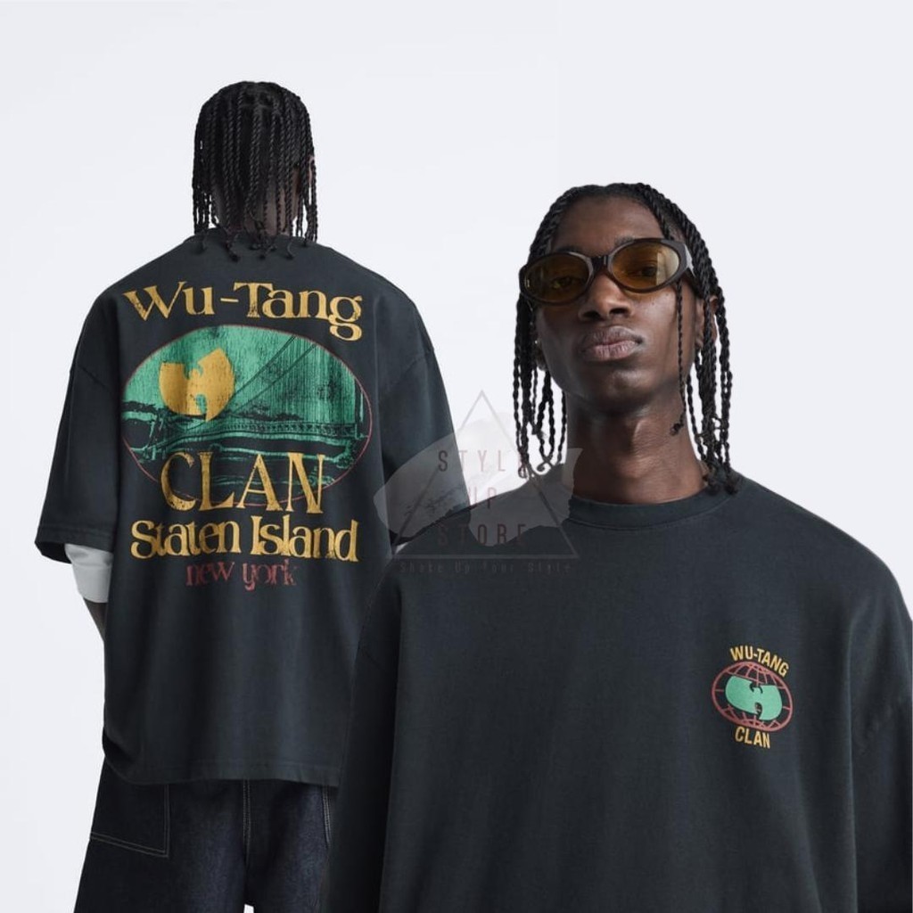 (HOT） [ STYLEUPSTORE ] ZARA Tshirt Oversize Unisex - WU TANG CLAN