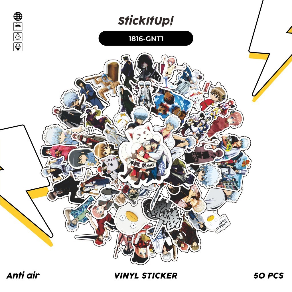 

COD 50 Pcs Stiker ANIME SERIES GINTAMA CHAR MIX 01 Lucu Anti Air Untuk Dekorasi Notebook Sepeda Skateboard Handphone DIY
