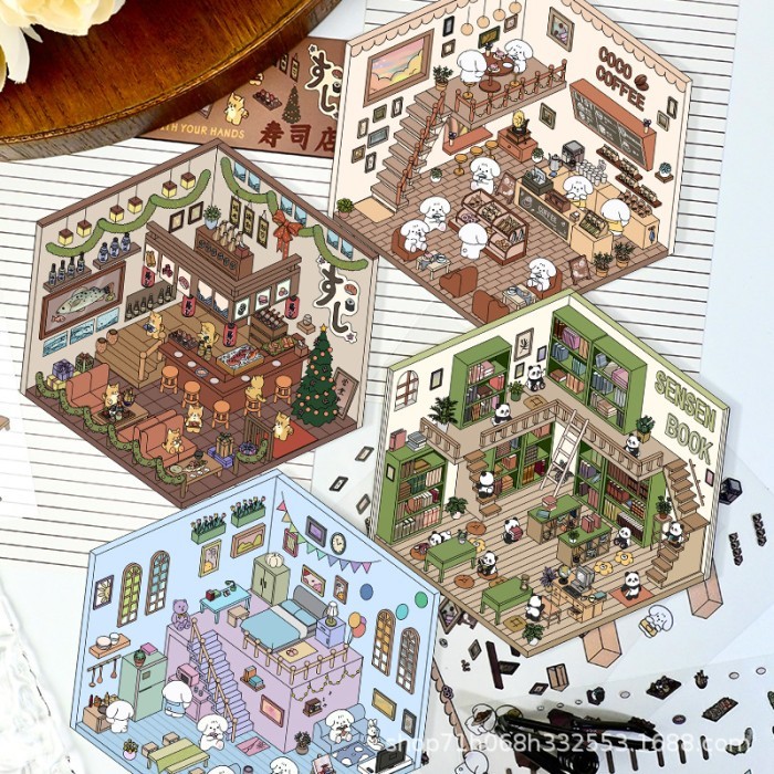 

Sticker Viral DIY Landscape Stiker Premium Deco Korean Style Satisfying ANIMAL ROOM Decoration Mainan Anak Gwiyeo