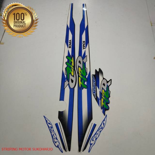(ORI) striping yamaha fizr fiz r 1995 1996 sporty hitam biru  kualitas original