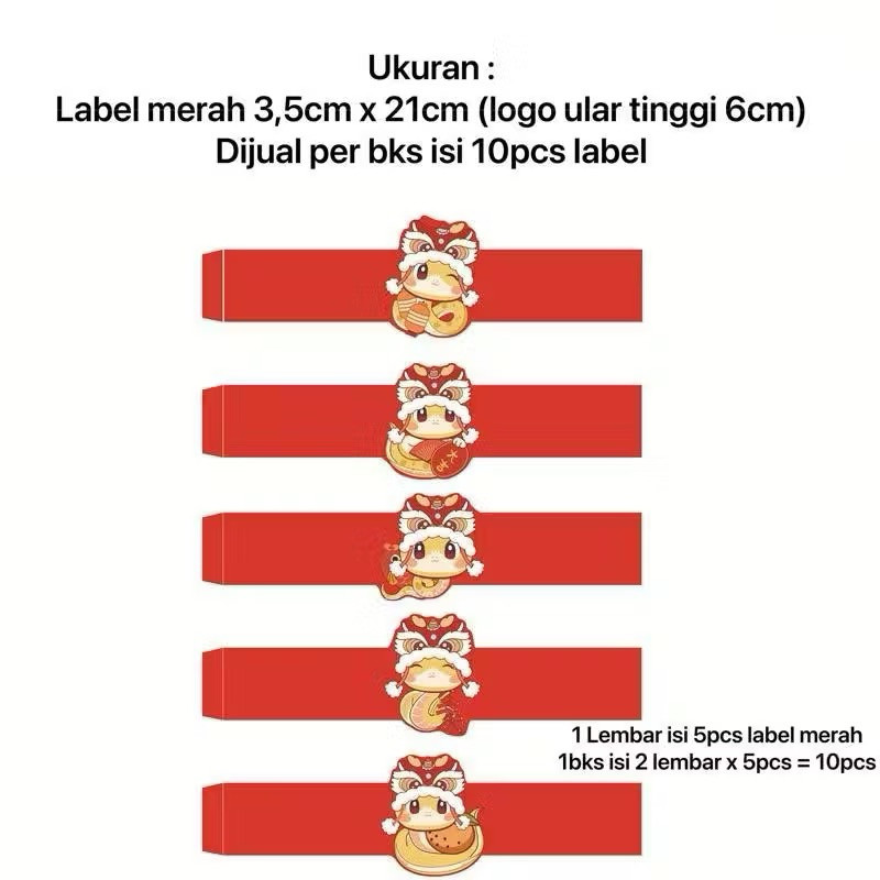

Isi 10pcs NEW 2025 stiker label toples hamper imlek sincia CNY tahun ular snake