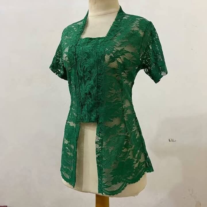 kebaya brokat lengan pendek atasan kutubaru klasik modern