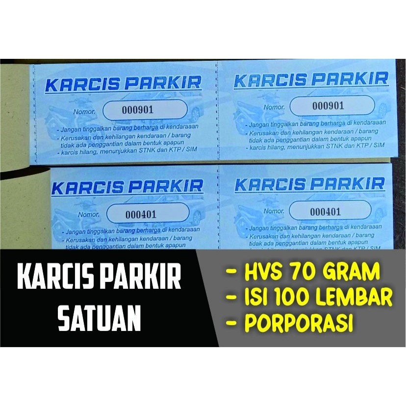

KARCIS PARKIR SATUAN