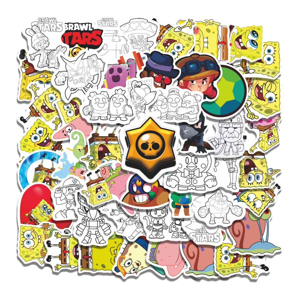 

COD 50 Pcs Stiker BS SPONGEBOB V2 Lucu Anti Air Untuk Dekorasi Notebook Sepeda Skateboard Handphone DIY