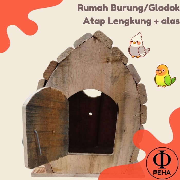 Glodok Rumah Burung Atap Lengkung Glodok Finch + Alas