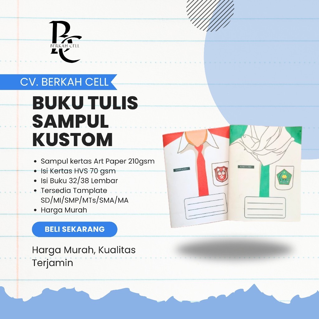 

BUKU TULIS SAMPUL CUSTOM 70 gsm 32 Lembar