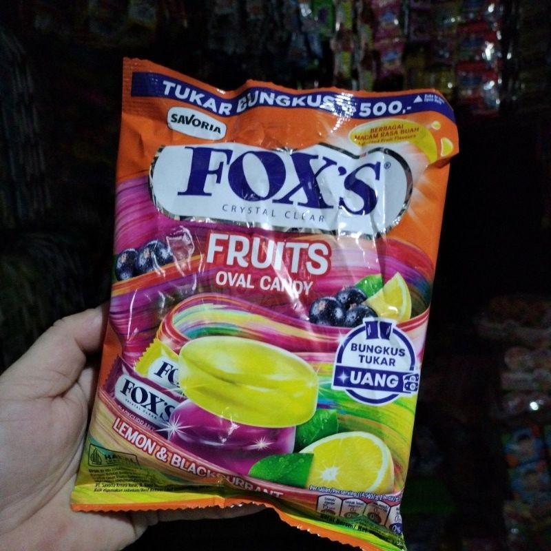 

FOX'S CRYSTAL CLEAR FRUITS OVAL CANDY 1bungkus 125gram