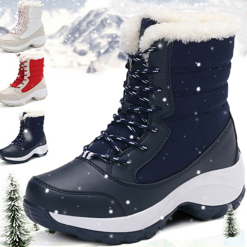 Snow Boots Woman Casual Shoes Woman Platform Woman Shoes Lightweight Waterproof Mid High Boots Fashi