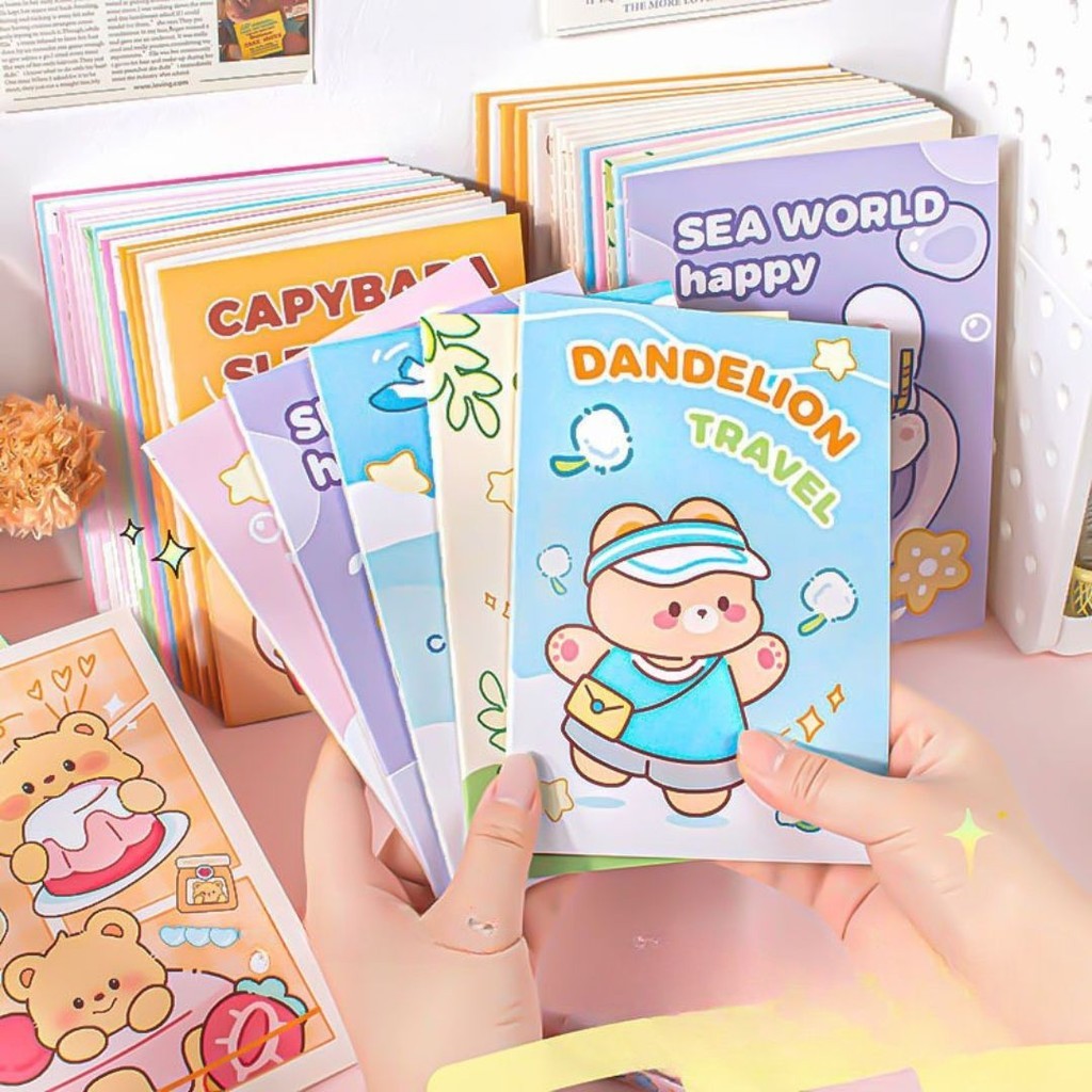 

TENNO Buku Tulis Ukuran A5 Set Isi 5pcs 30 Lembar Memo Notebook Kertas Catatan Kartun Cartoon Lucu