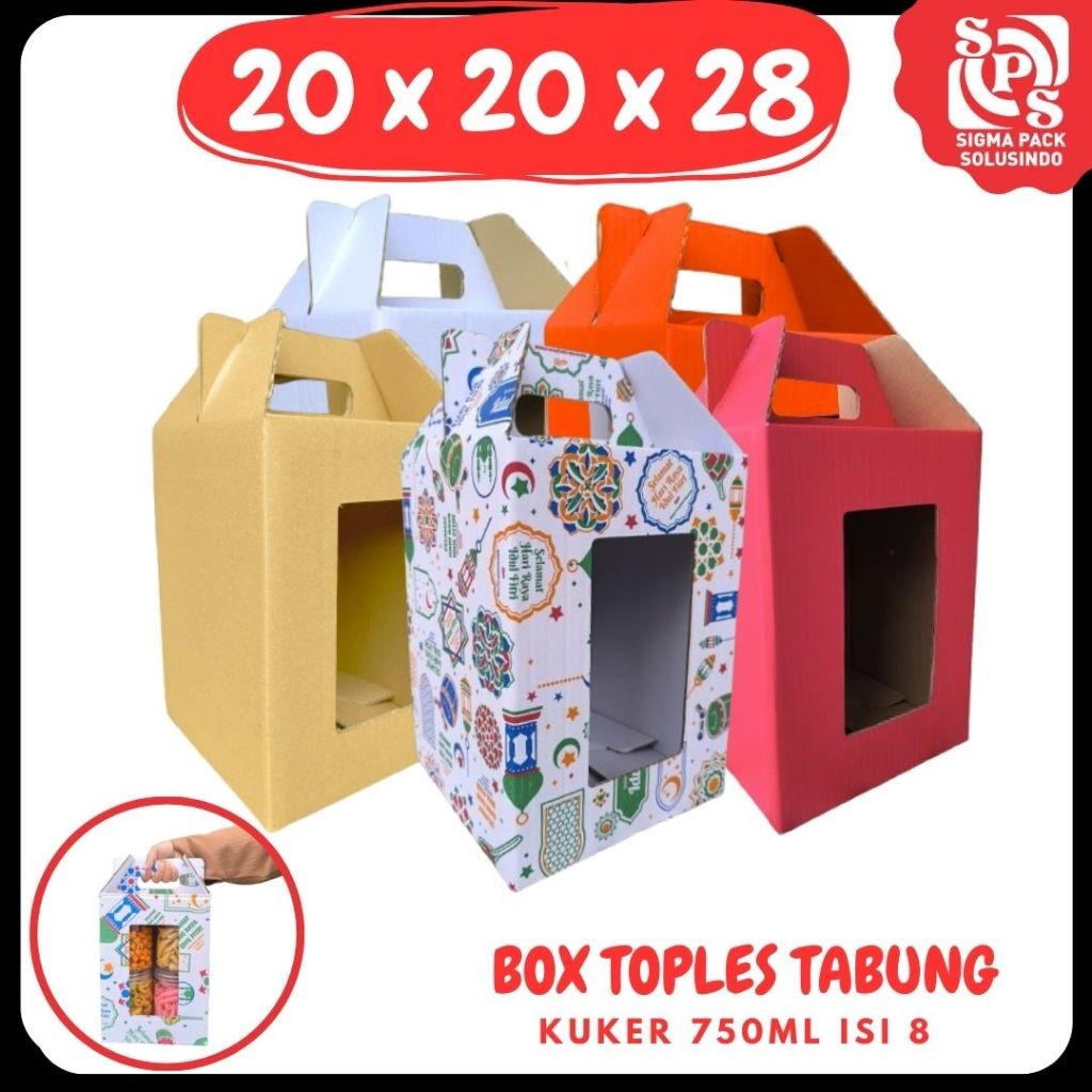 

Box 20x20x28 Jinjing (KUKER TOPLES JAR 750ml ISI 8) Kardus Idul Fitri Lebaran Hampers/Ied Mubarak/Box Boneka/Hampers Kue Kering VICTORY JPN