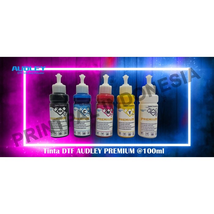 

TERLARIS Tinta DTF (Digital Transfer Film) merk AUDLEY 100 ML (B,C,M,Y) - Cyan Premium
